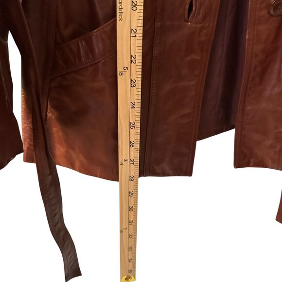 Avant Garde Korea Brown Vintage Button Up Jacket with Belt Leather Size 13/14 - Picture 5 of 7